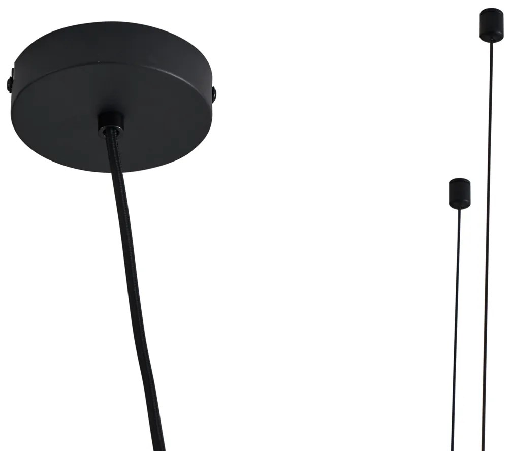 Модерен висящ лампион черен с димно стъкло 5 светлини - Hybrid