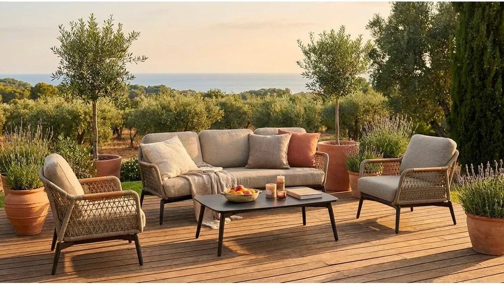 Светлокафяв градински диван от масивна акация Eulero – Bizzotto