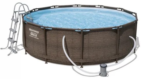 Bestway - Басейн с тръбна конструкция Rattan Power Steel кръгъл 366 x 100см