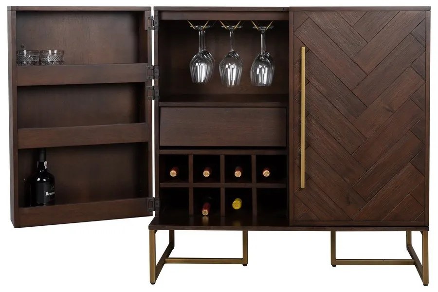 Шкаф за вино от екзотично дърво за 24 бутилки, 100x100 cm Class - Dutchbone