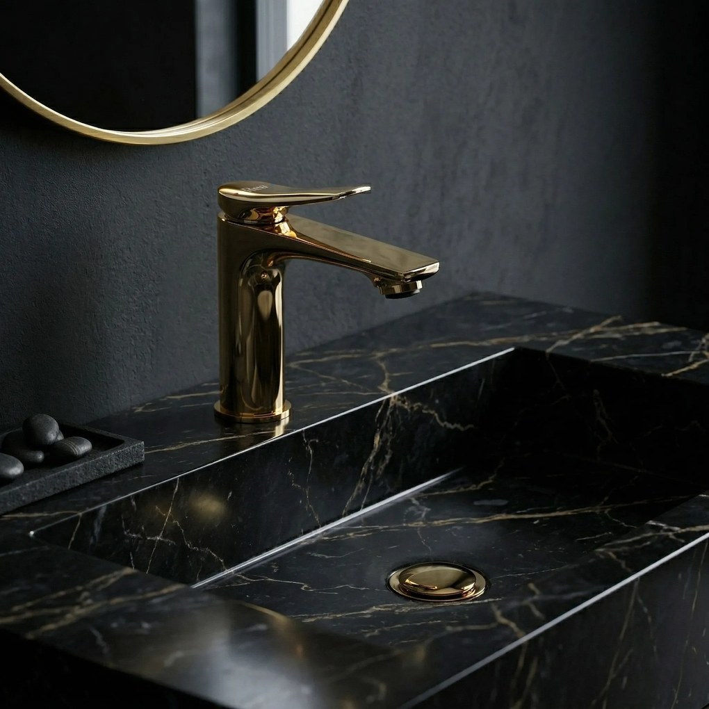 Смесител за мивка PREMIUM REA Vision Gold Low