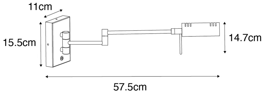 Дизайнерски стенен аплик месинг с LED димър - Notia