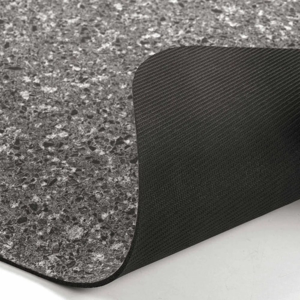 Антрацитен килим за баня 50x80 cm Granite – douceur d'intérieur