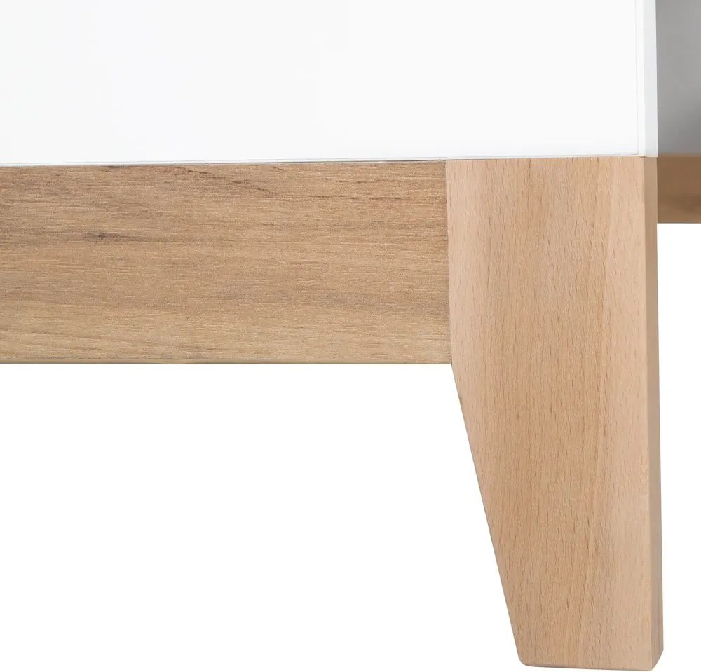 Детско легло от букова дървесина в бял и естествен цвят 70x140 cm Finn - Roba