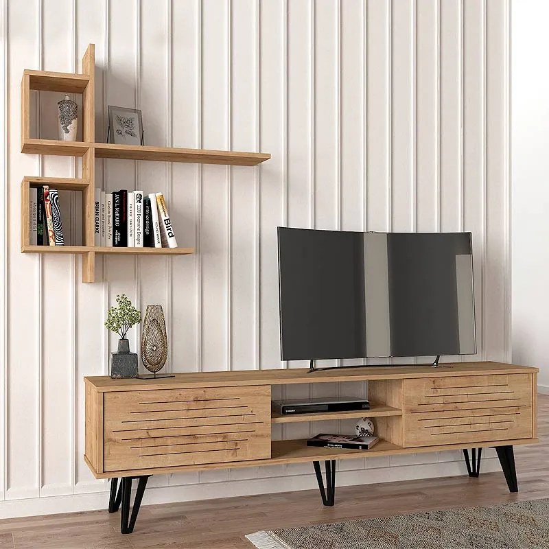 Телевизионен модул Salerno меламин в сапфирен цвят 180x35x51см.