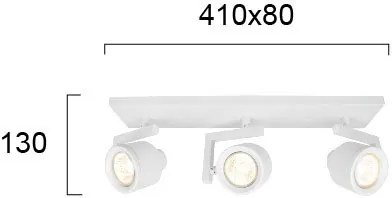 Релса Viokef Magma три-осветително тяло-бял