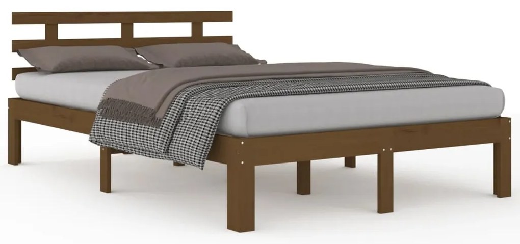 814777 vidaXL Рамка за легло, меденокафява, дърво масив, 200x200 см