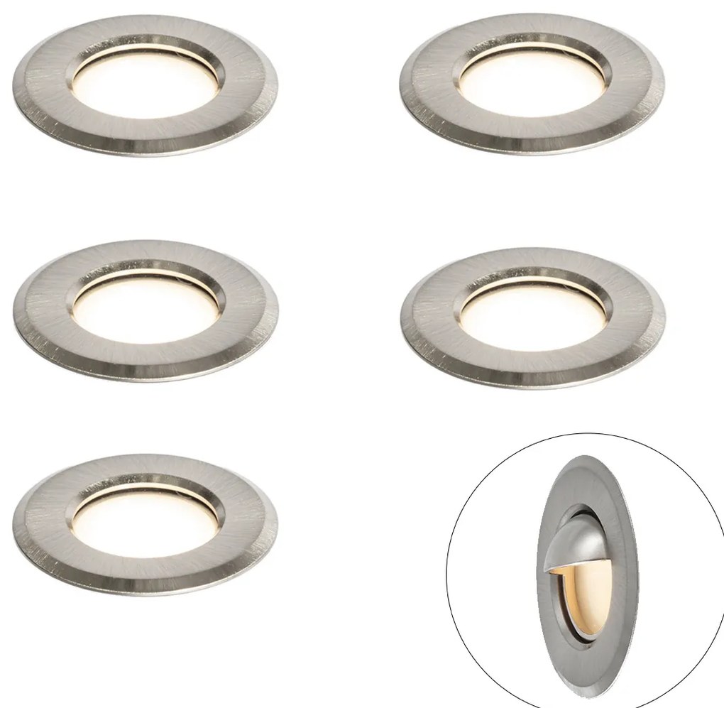 Комплект от 5 модерни вградени прожектора алуминий вкл. LED IP67 - Linsey