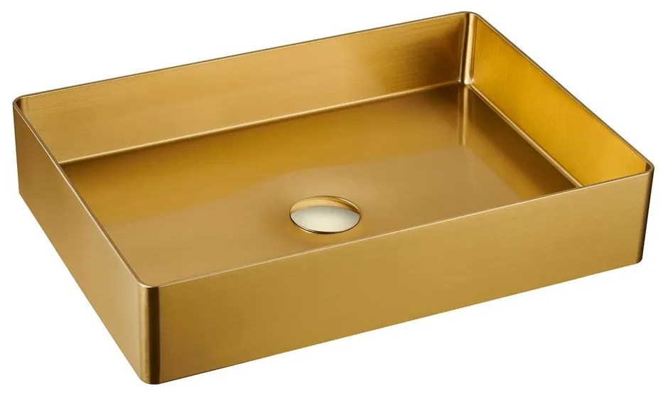 Мивка от неръждаема стомана в златисто 50x35 cm Aurum – Sapho