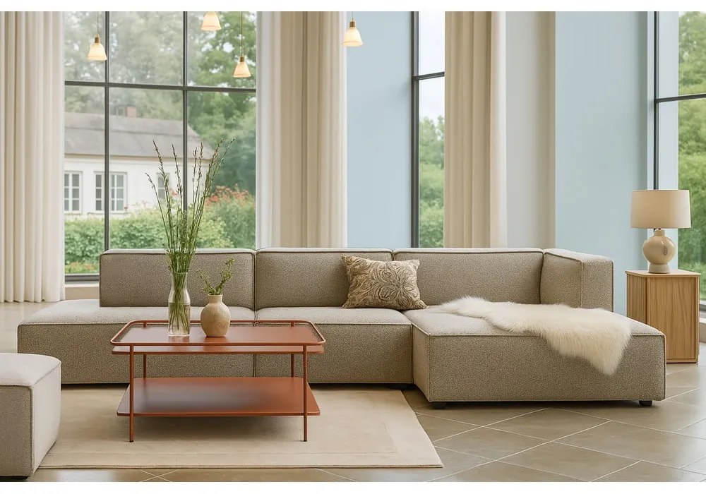 Теракотена метална масичка за кафе 75x75 cm Yuba – Unique Furniture