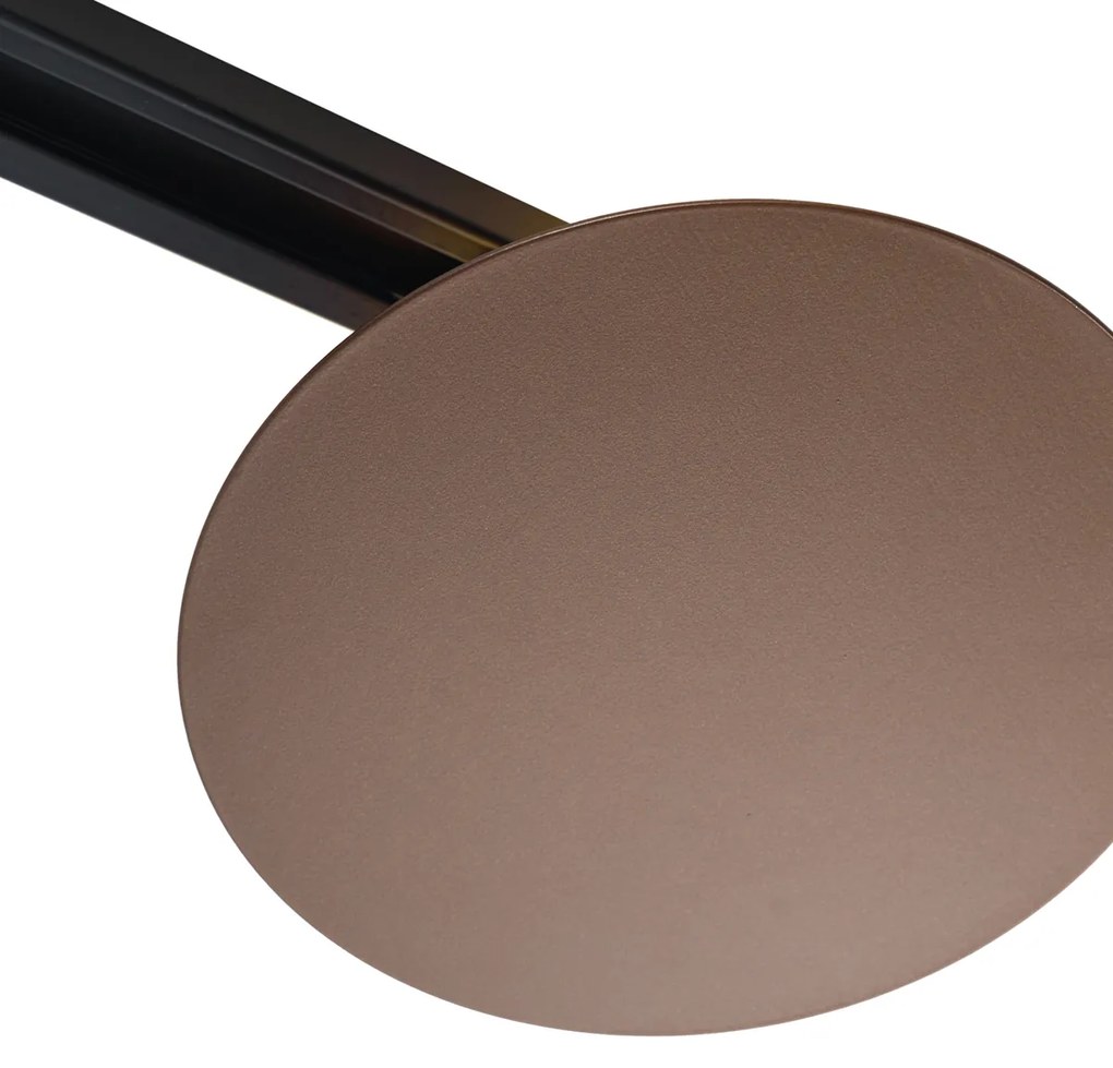 Модерна бронзова таванна лампа за 1-фазна релсова система 2-лампи - Iconic Pulley