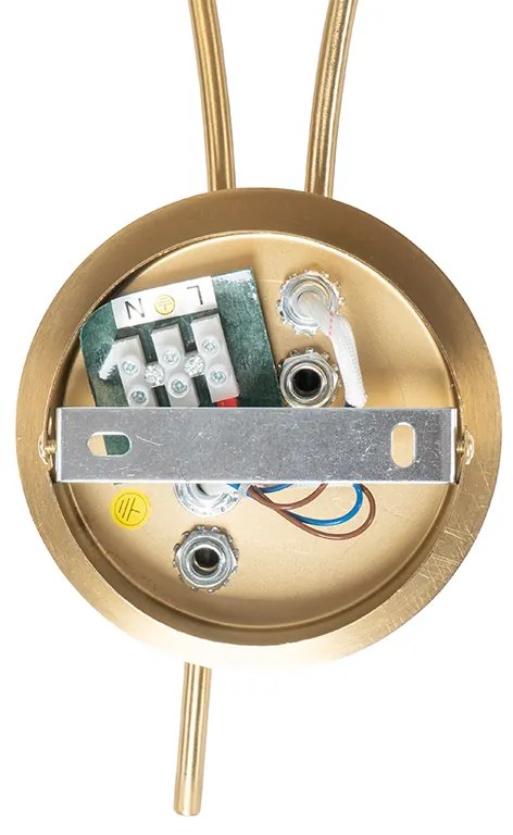 Модерен стенен аплик златен 2-лампи с опушено стъкло - Атина