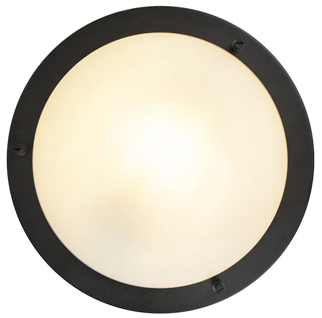 Интелигентен таванен аплик черен 31 см с WiFi A60 IP44 - Yuma