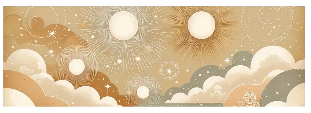 Картина на платно – Космическо слънце в облаци от сънища