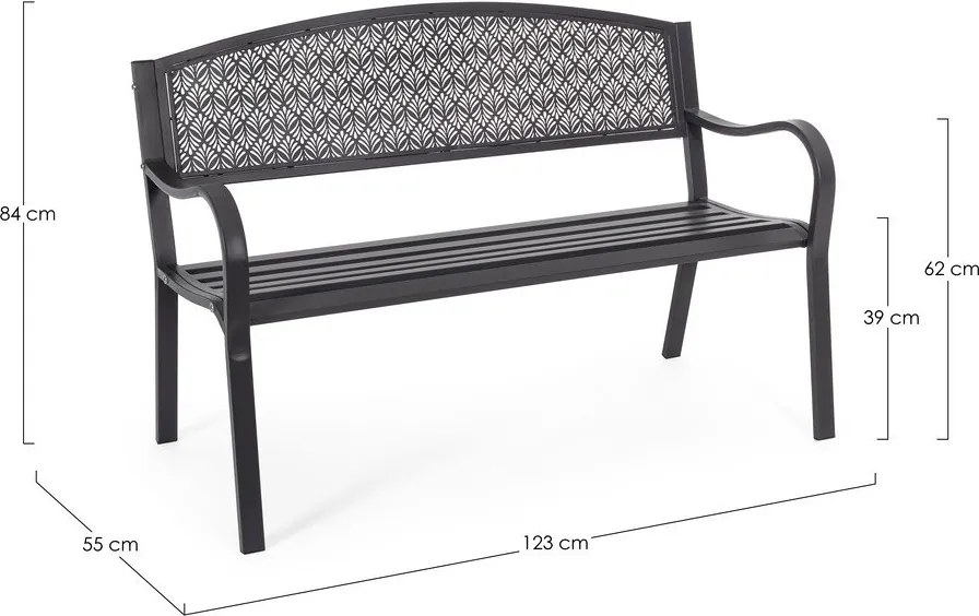 Антрацитна метална градинска пейка Lizette – Bizzotto
