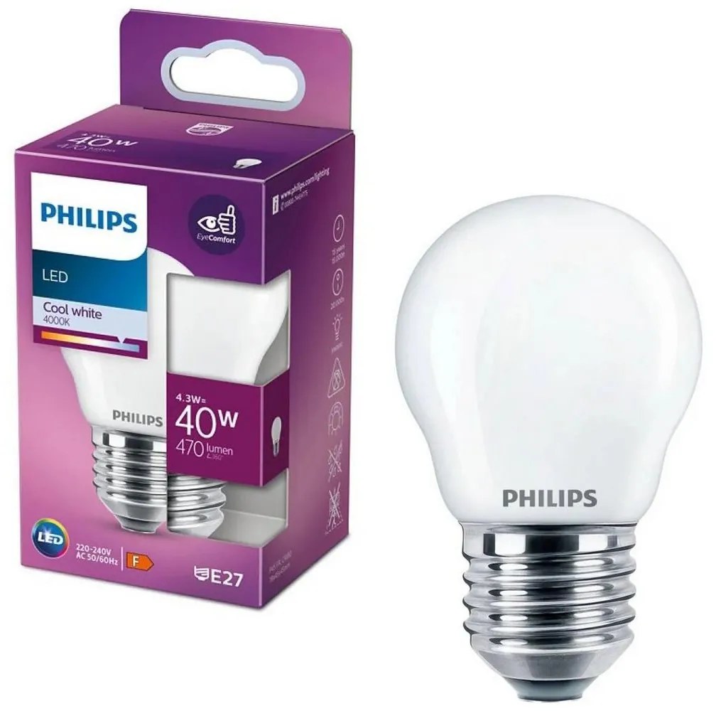 LED Крушка Philips P45 E27/4,3W/230V 4000K