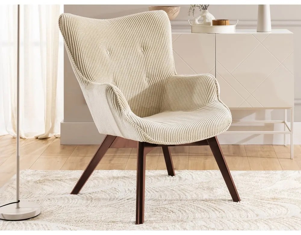 Бежово кресло от рипсено кадифе Niko – Ropez