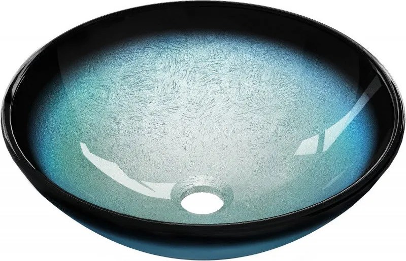 Mexen Mira стъклена мивка за плот 42 x 42 cm, синя - 24124247