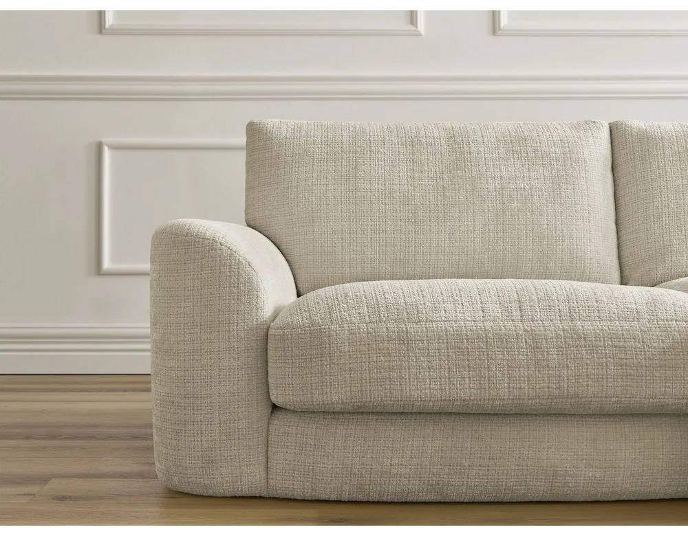 Бежов шенилов ъглов диван (десен ъгъл) Leonore – Bobochic Paris