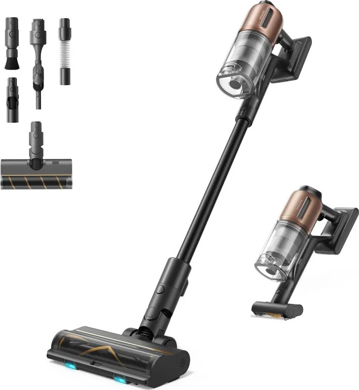 Вертикална прахосмукачка Dreame Z20 VZV16A, 715W, 250AW, 140000 об/мин, 3 степени, 0.6 л, 90 мин, HEPA H14, LED, Безчетков мотор, Черен