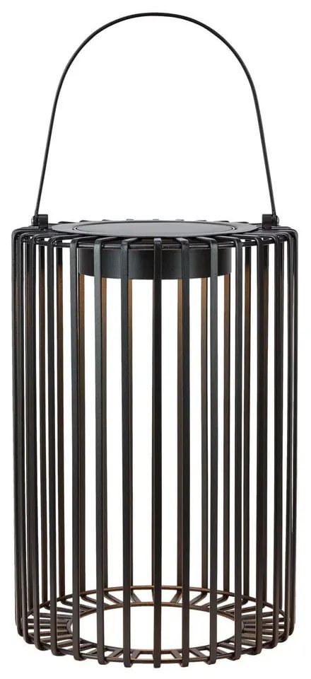 Черен екстериорен LED фенер със соларен панел с USB (височина 54 cm) Cavia – Markslöjd