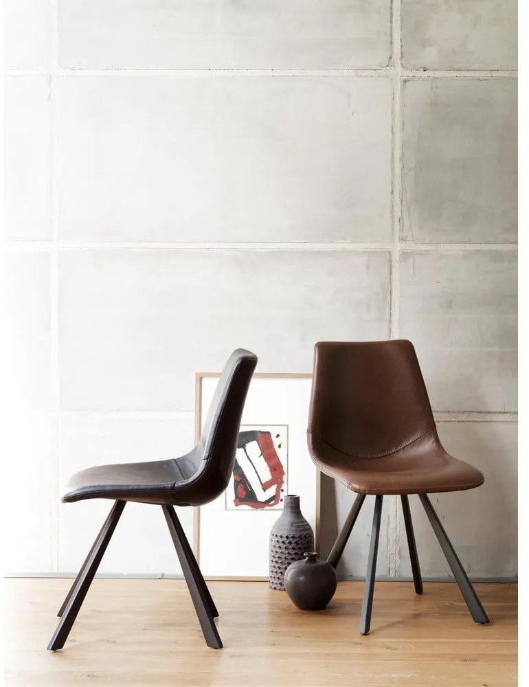 Черен трапезен стол с черни крака Alpha - Rowico