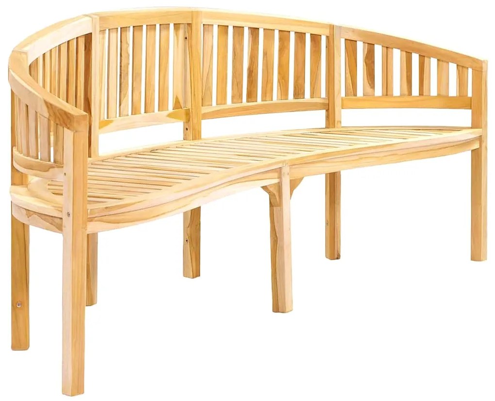 310495 vidaXL Пейка с форма на банан, 200 см, тиково дърво масив