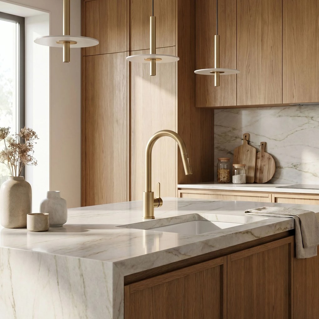 Смесител за кухня REA Ontario Brush Gold