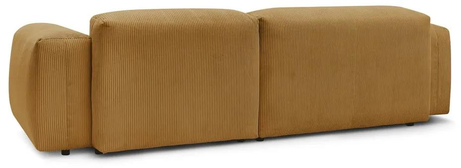 Ъглов диван от велур (десен ъгъл) в цвят горчица Lafayette - Bobochic Paris
