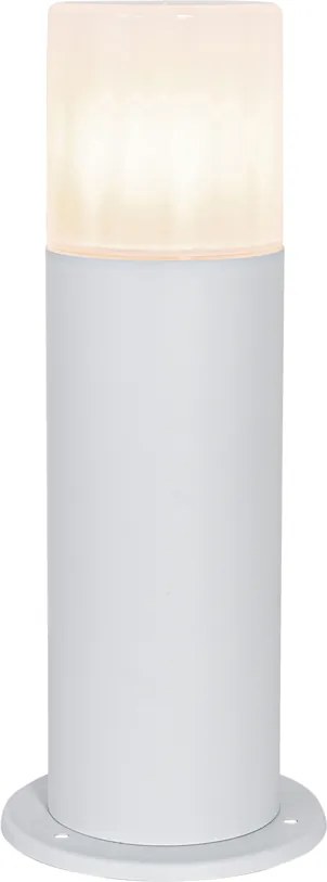 Стояща външна лампа бяла с опал абажур 30см IP44 - Odense