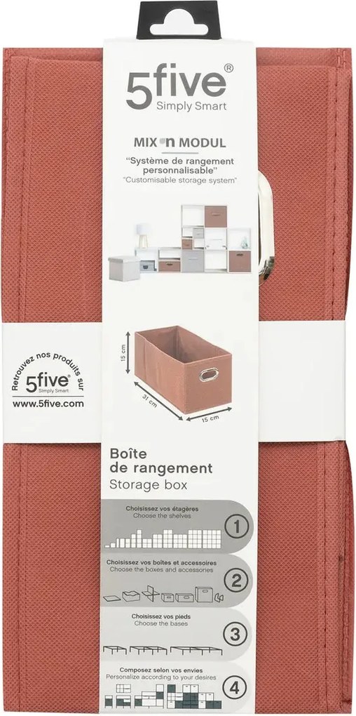 Кутия за съхранение 5five Mix & Modul, Меланж, 15x31 cm - Червен