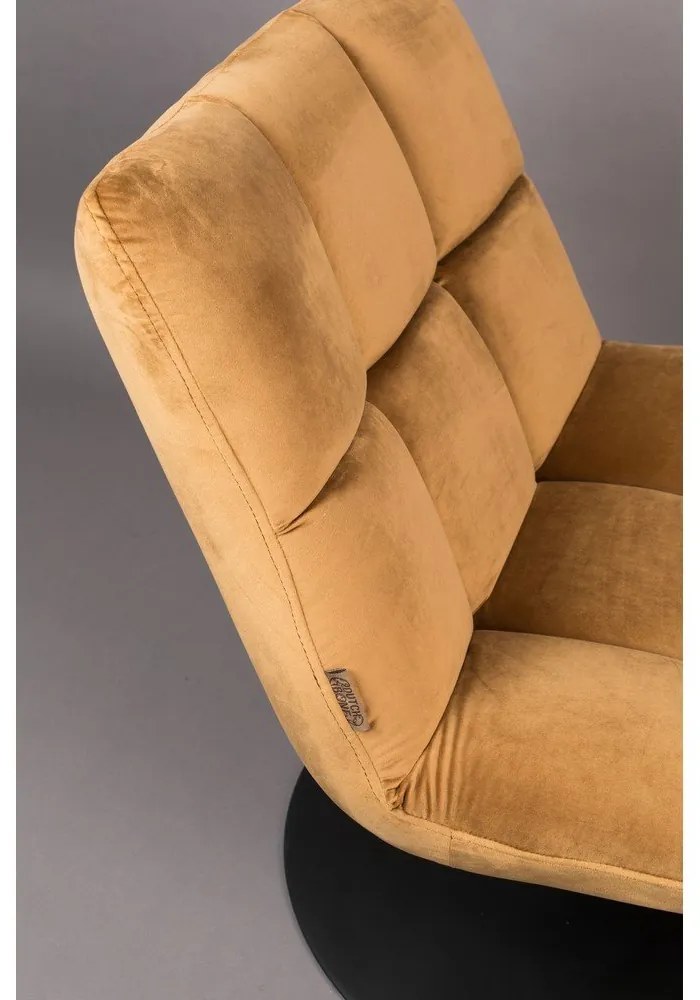 Кадифено кресло в цвят горчица Bar - Dutchbone