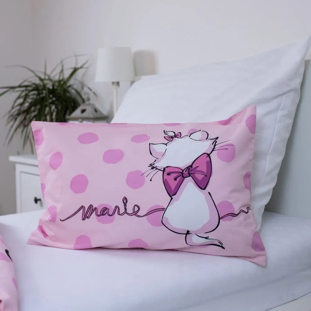 Розово памучно детско спално бельо 100x135 cm Marie Cat "Merci" – Jerry Fabrics