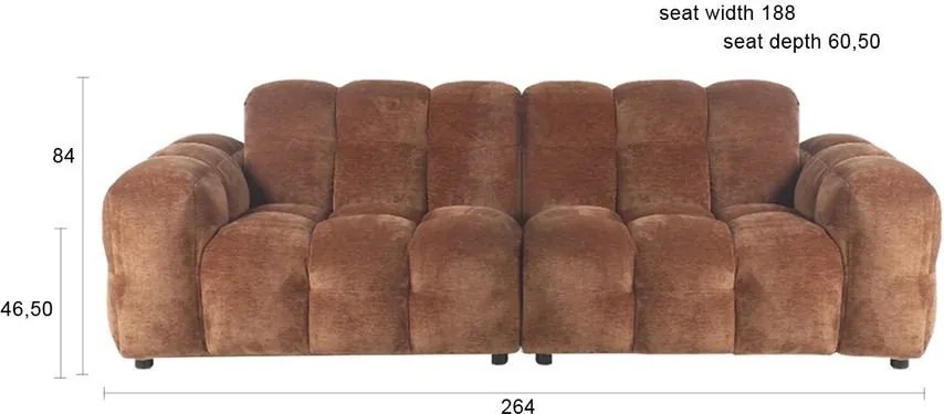 Кафяв кадифен модулен диван 264 cm Hackman – Dutchbone