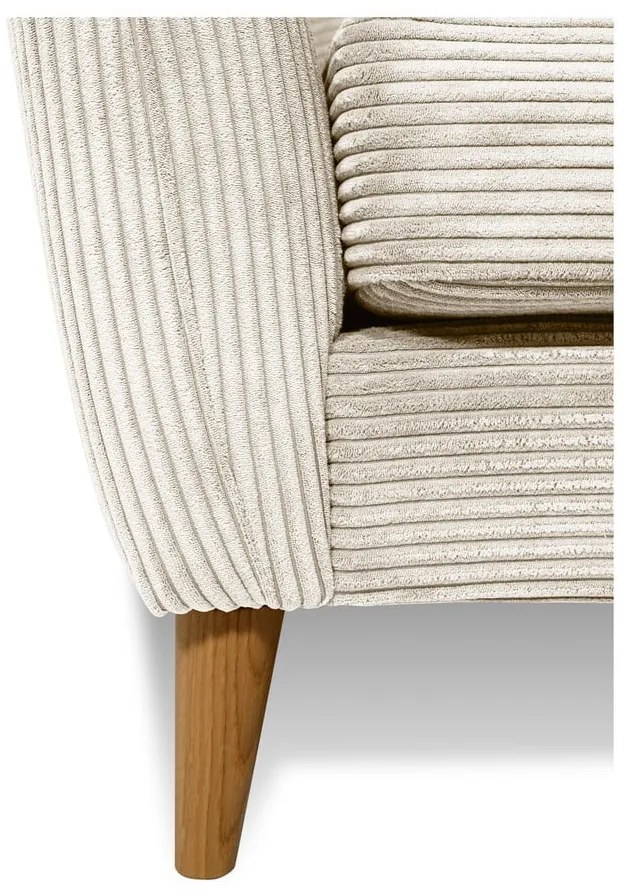 Бял диван от рипсено кадифе 206 cm Paris – Scandic