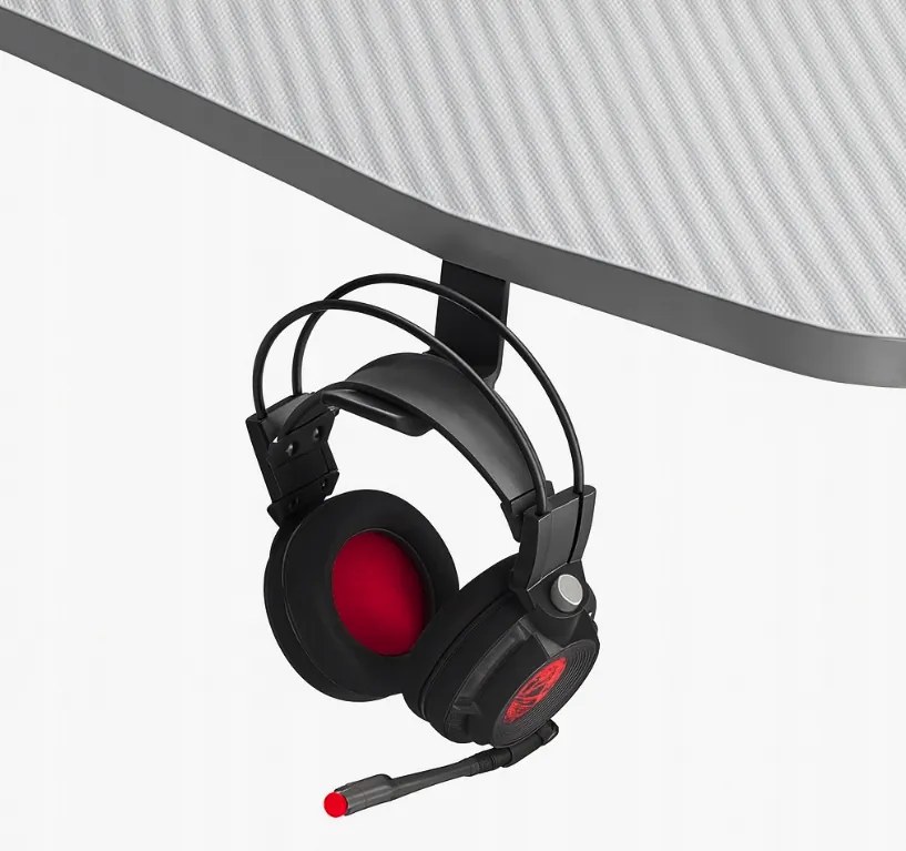 Бяла геймърска PC маса с RGB LED осветление Šírka: 140 cm