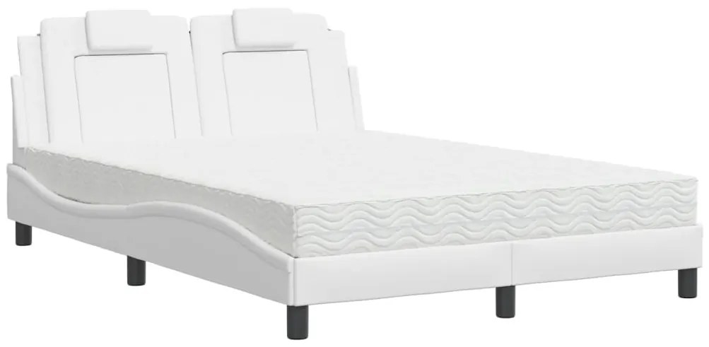 3208783 vidaXL Легло Viana без матрак, бяло, 120x200 см, изкуствена кожа