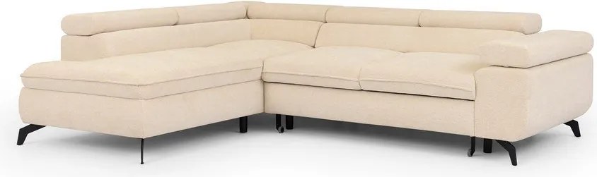 Кремав шенилов ъглов диван (ляв ъгъл L форма) Marbeya – Ropez