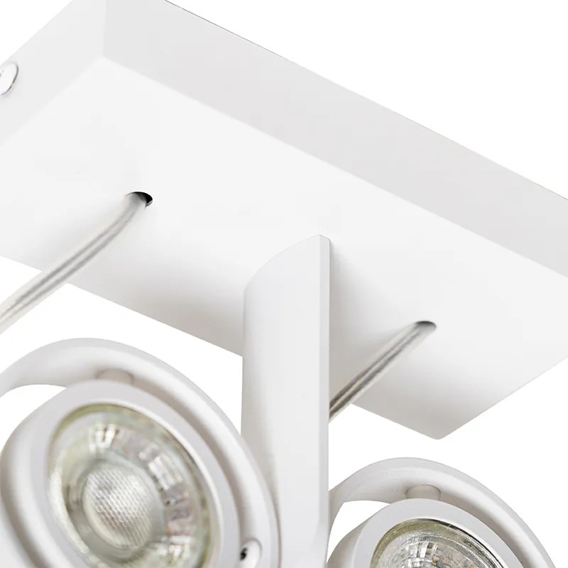 Модерен таванен прожектор бял 2-светлини GU10 50mm - Master