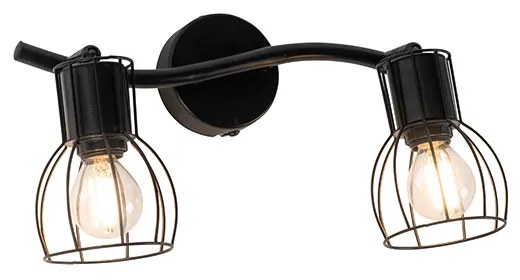 Модерен таванен прожектор черен 2-светлина регулируем - Botu