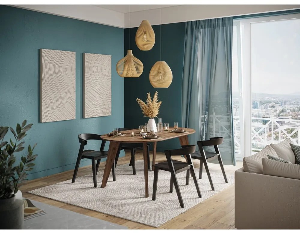 Трапезна маса с орехов плот в естествен цвят 100x180 cm Lago – TemaHome