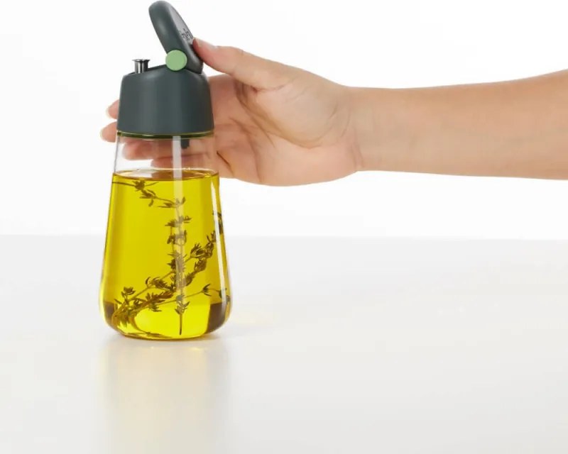 Комплект 2 бр бутилки за оцет и олио Lekue 1009486, 8x16 см, 400 мл, +4/+80°C, Стъкло, Зелен