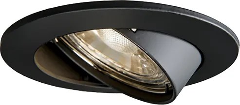 Интелигентен вграден прожектор черен, накланящ се, вкл. Wifi GU10 - Edu