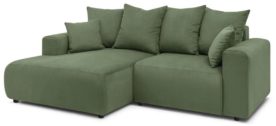 Зелен кадифен ъглов диван Enjoy – Bobochic Paris