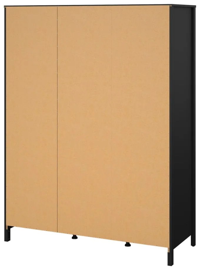 Черен гардероб с огледало 150x199x58 cm Madrid – Tvilum