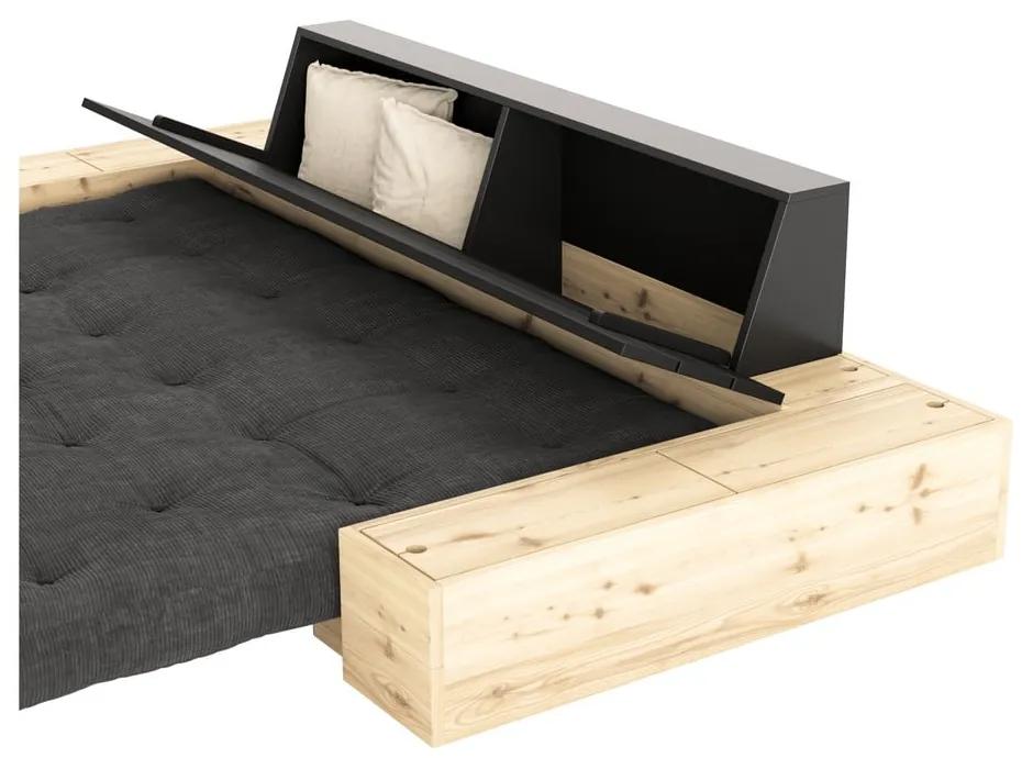 Черен/антрацит разтегателен диван от велур 244 cm Base – Karup Design