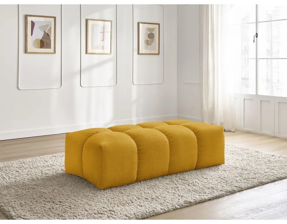 Шенилова табуретка в цвят горчица Everest – Bobochic Paris
