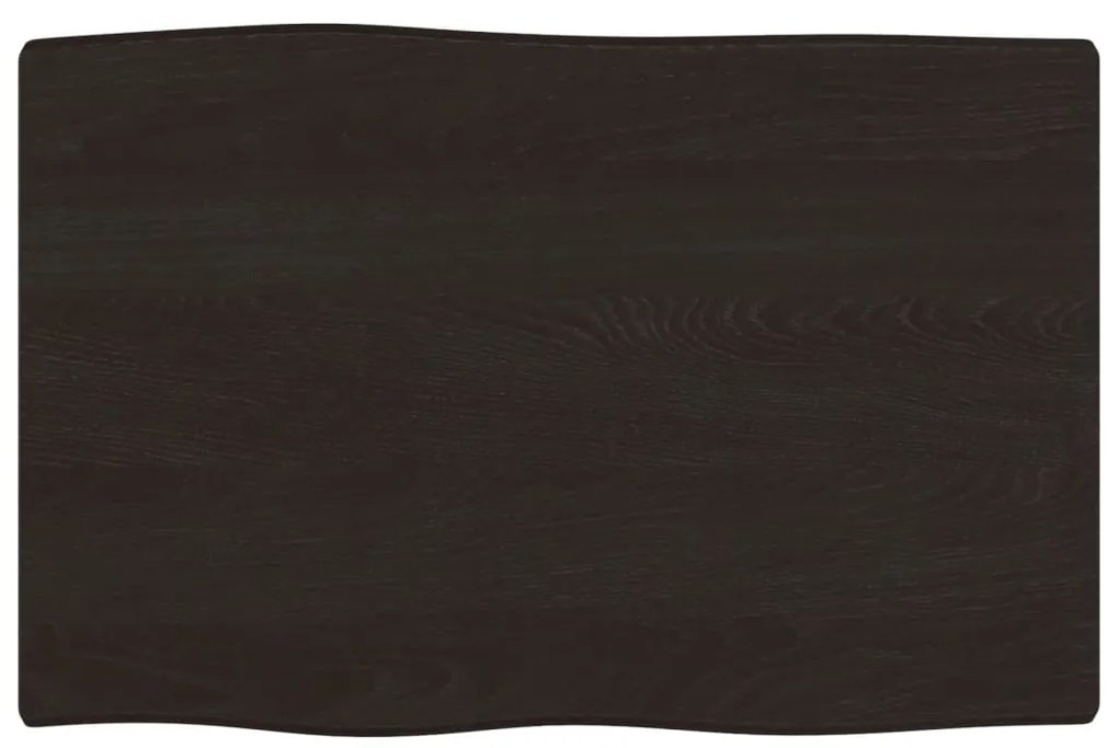 363995 vidaXL Плот за маса тъмнокафяв 60x40x2 см обработен масивен дъб