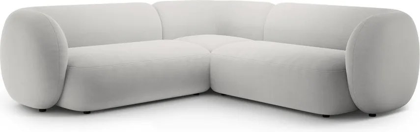 Светлосив кадифен ъглов диван Kate – Micadoni