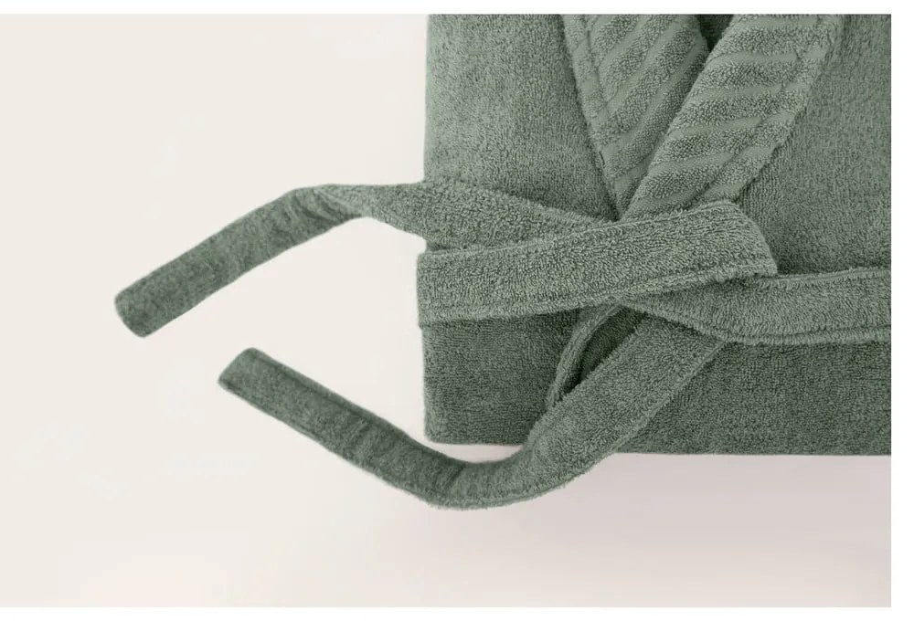 Зелен памучен халат за баня размер S/M - Foutastic